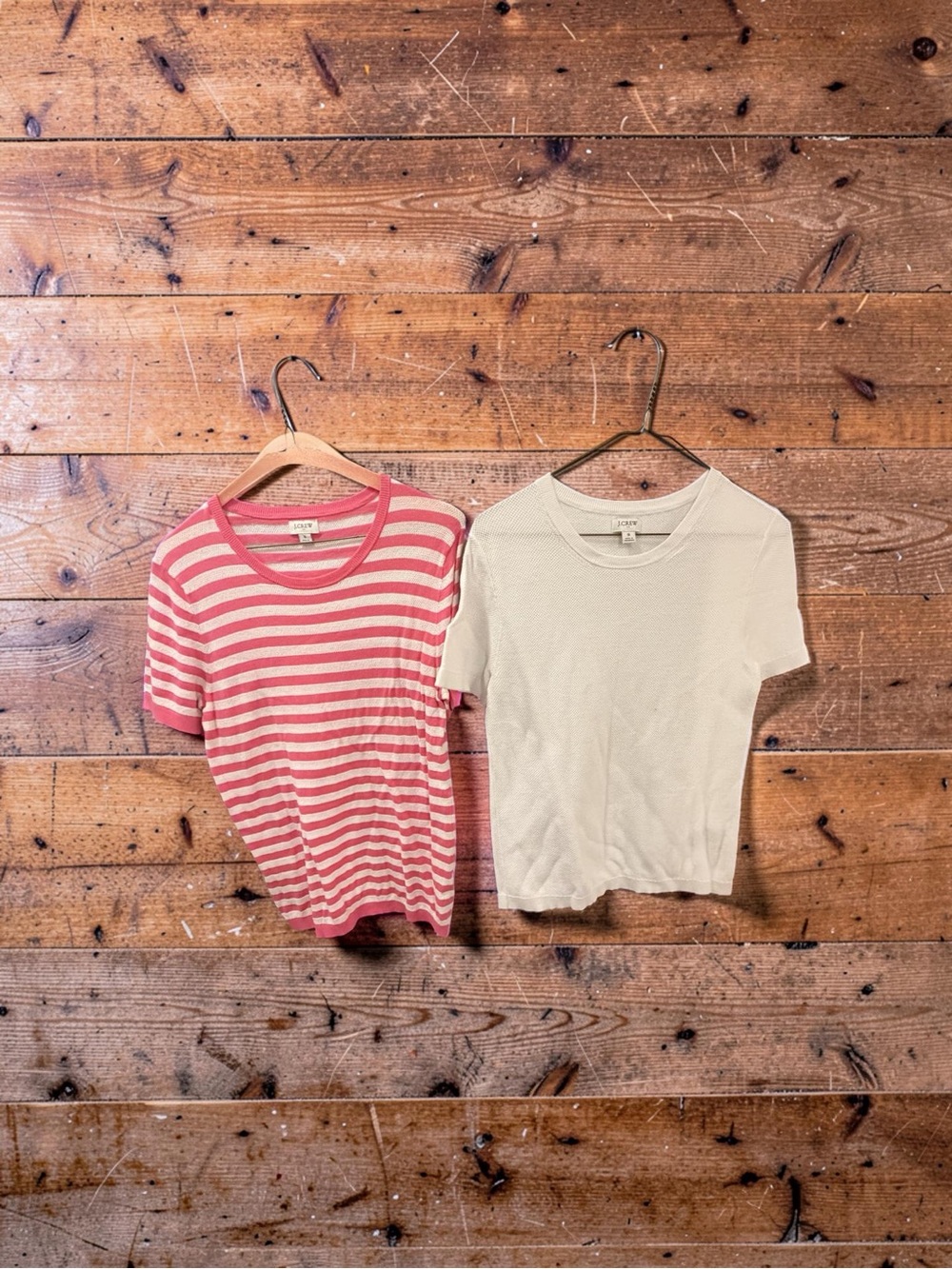 J Crew Pink Stripe Short-Sleeve Tee - Soft Cotton